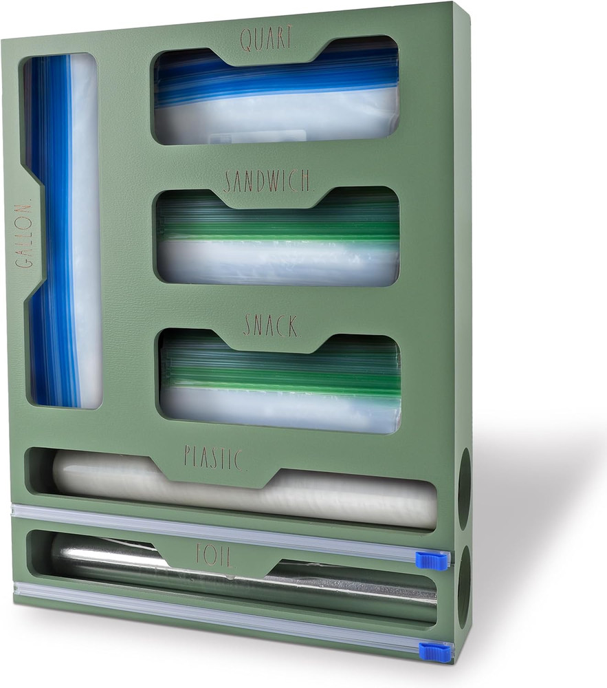 Bamboo Bag Organizer for Kitchen Drawer - Durable Wood Organizer for Kitchen Sto