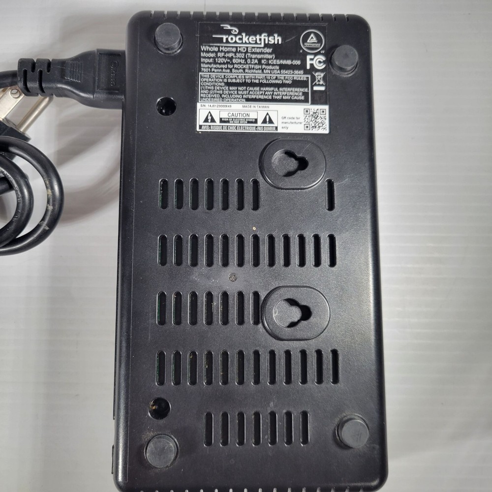 Rocketfish Whole Home HD Extender RF-HPL302 Transmitter ONLY HDMI Inputs Cord