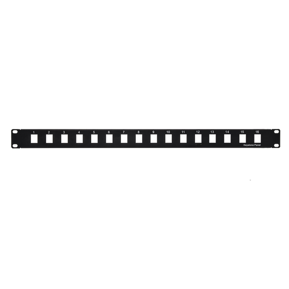 1U 19" 16 port Blank Panel for Keystone Jack