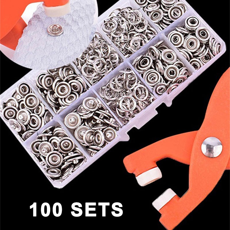 Five Claw Locking Button With Pliers Clothing Fabric Sewing Tools