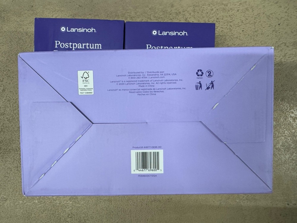 3 Boxes Lansinoh Postpartum Maxi Pads Bundle 40 Count, Heavy Absorbency 2 Sizes