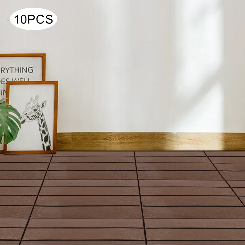 12x12" Plastic Interlocking Composite Decking Floor Deck Tiles Bacony Pavers