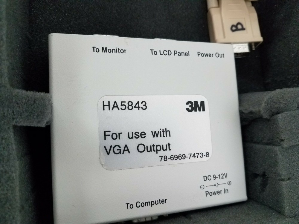3M Vintage 4180 LCD Projection Panel Set Case Remote Manual & Cords