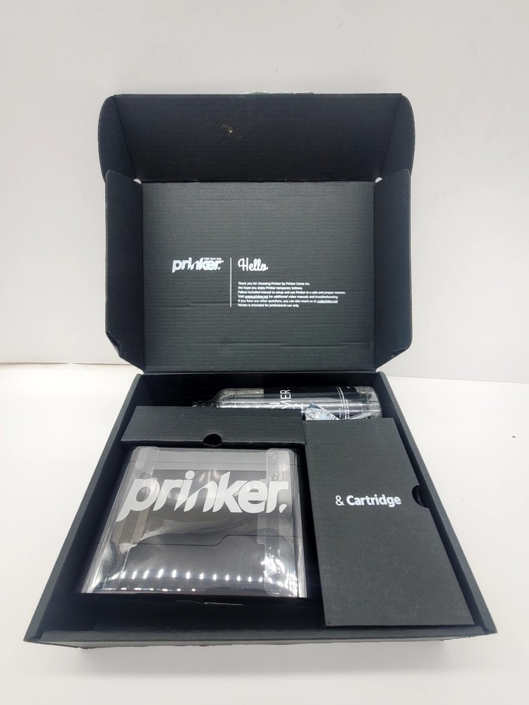 New Prinker S Black Custom Temporary Tattoo Device Open Box Water Proof
