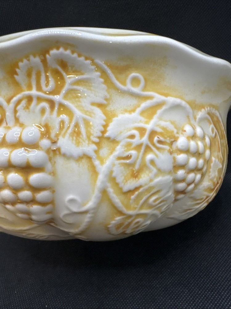 Ceramic Basin Wall Decor Mid Century 1950s Grapevine Pattern