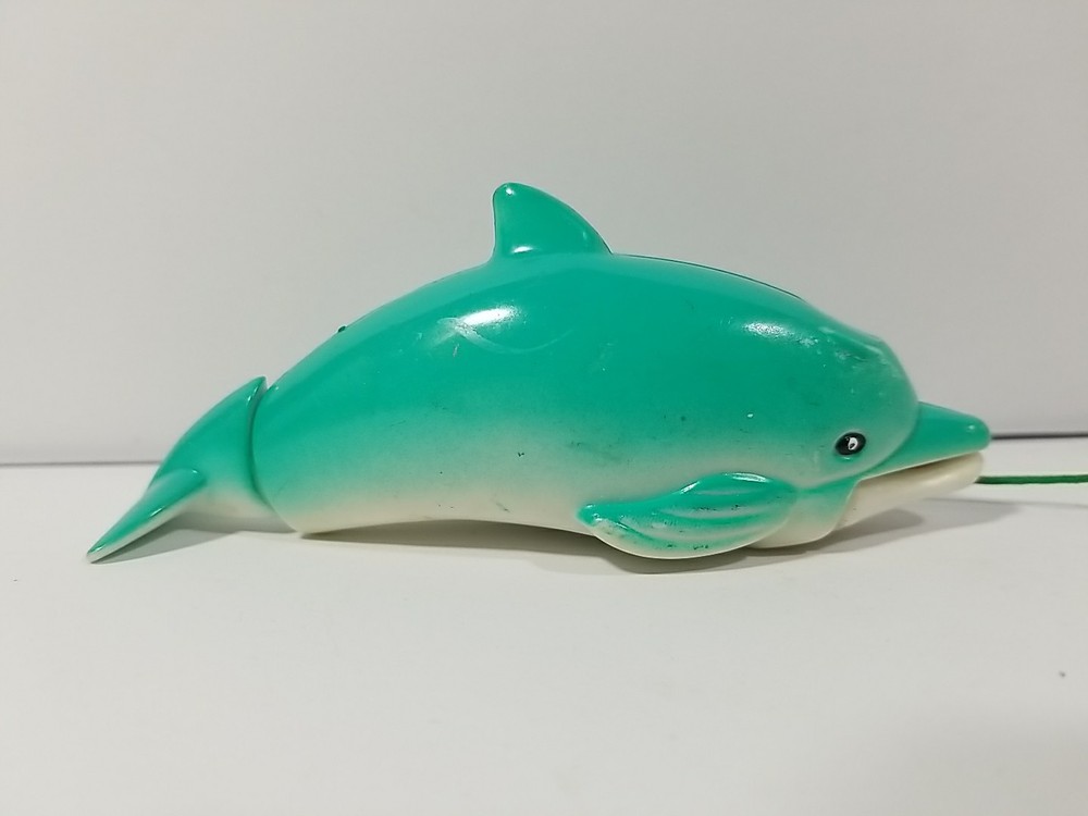 Vintage PULL-STRING Dolphin w/ Flapping Flipper Action Ball Playing - Works