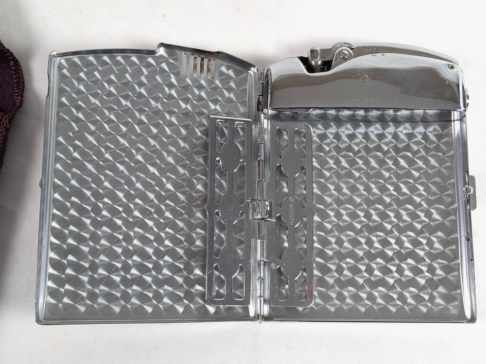Ronson Twentycase Lighter and Cigarette Case Combo In Orignal Box