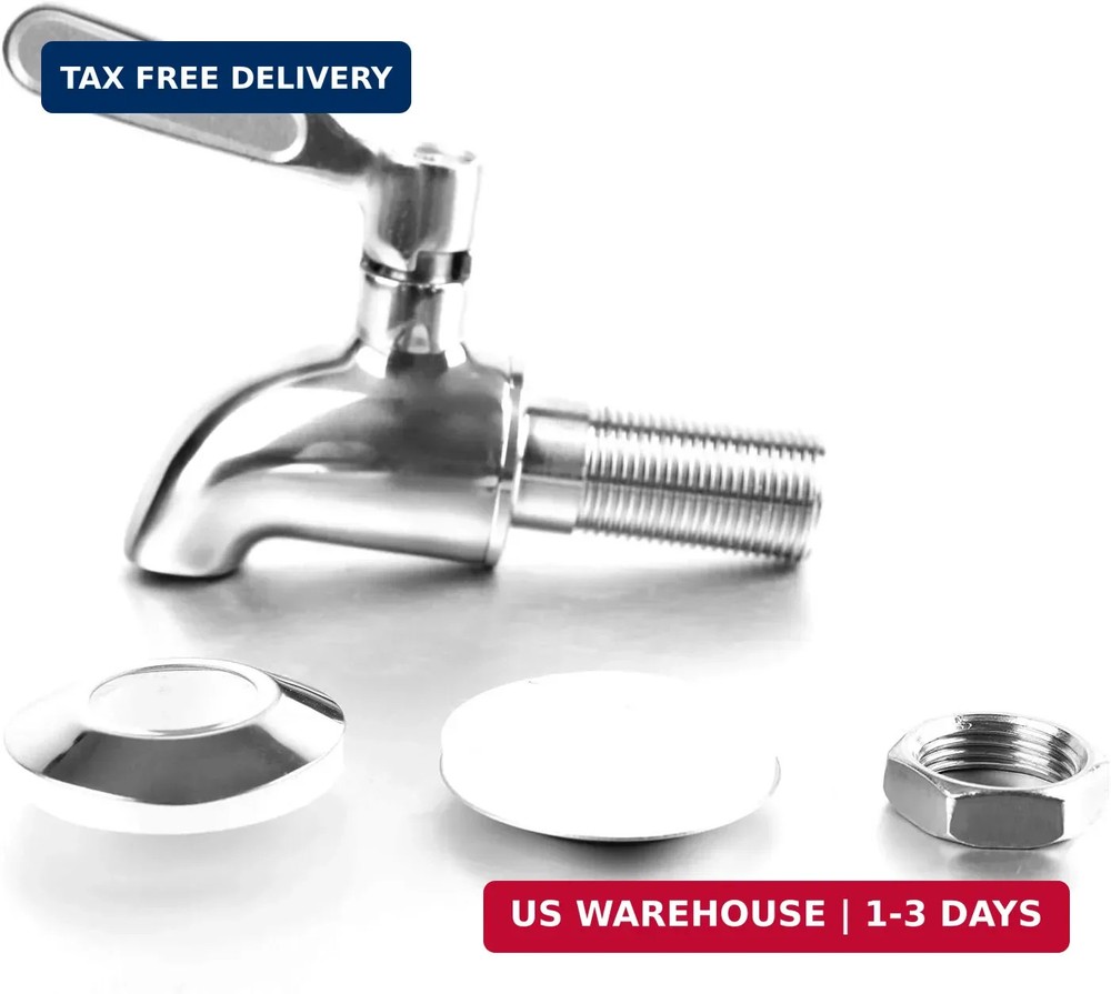 Stainless Steel Beverage Dispenser Replacement Spigot - 2 Pack