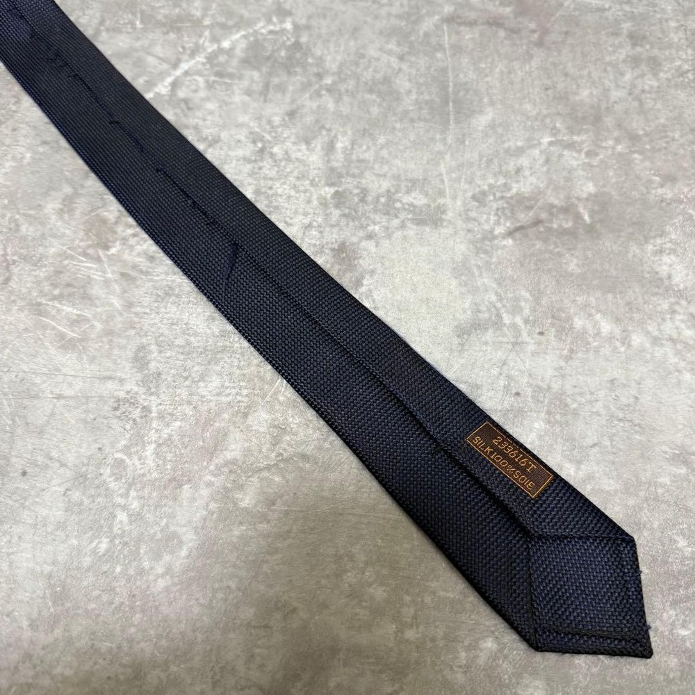 HERMES Tie Navy Saint Honor Solid Dark Navy