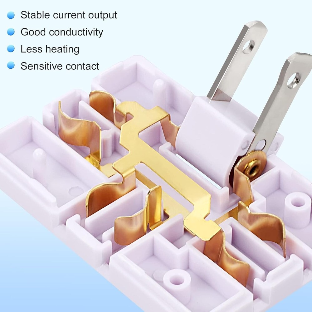 3 Pack AC Flat Wall Outlet Extender Flat Plug Outlet Wall Adapter for Home