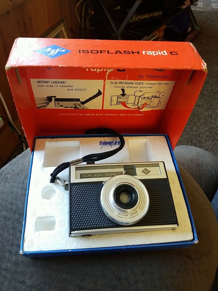Vintage AGFA ISOFLASH rapid C German Camera with Original Box