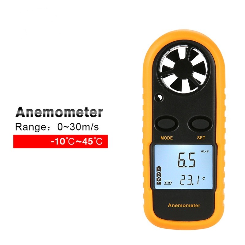 GM816 Digital Handheld Anemometer Wind Speed Meter Thermometer Sailing LCD