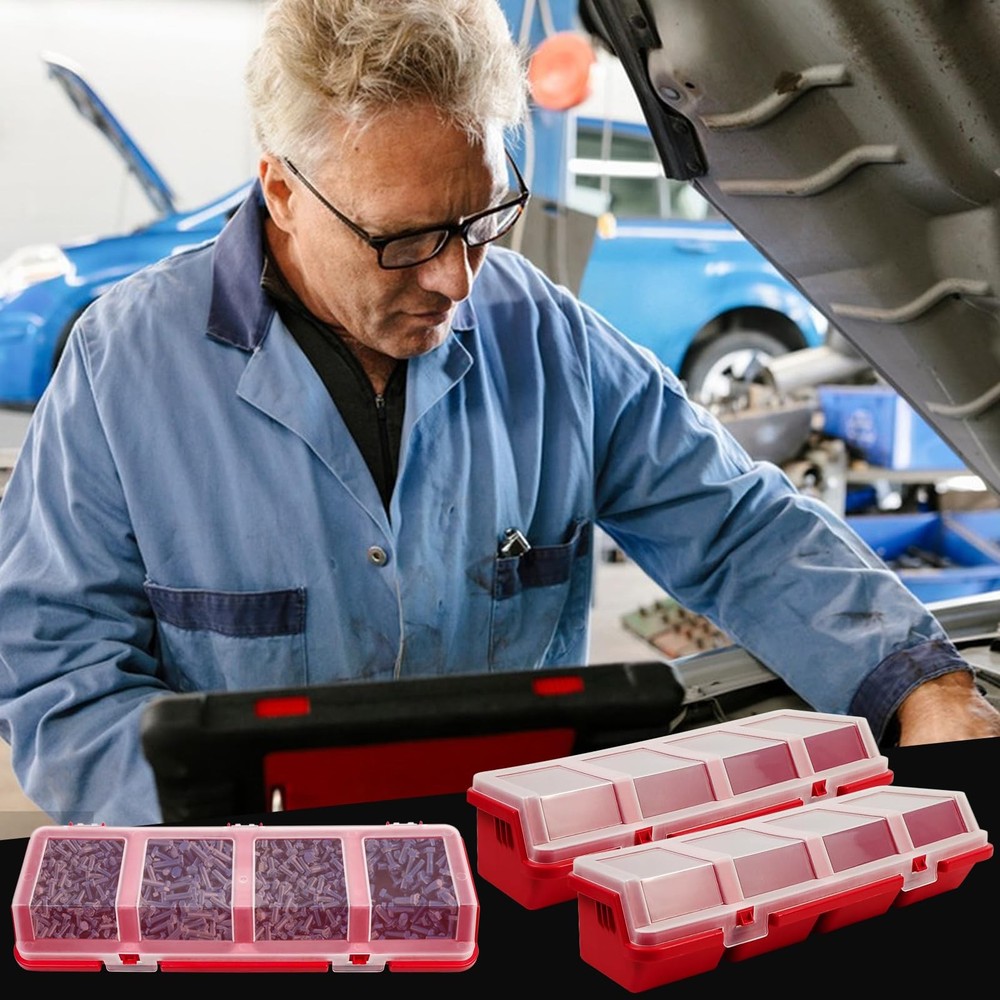 6 Pcs Screw Organizers Storage Bins with Lids, Plastic Stackable Hardware Org...