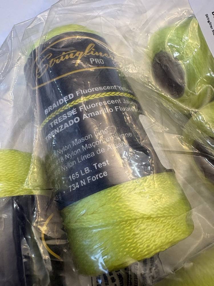 Stringliner Mason’s Line Replacement Rolls Braided Fluorescent Yellow New 6pack