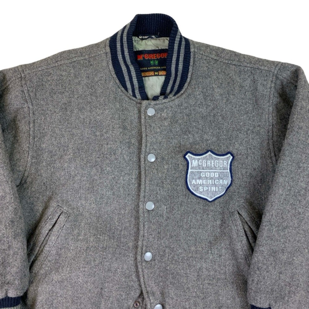 Vintage 90s McGregor Varsity Grey Jacket Medium