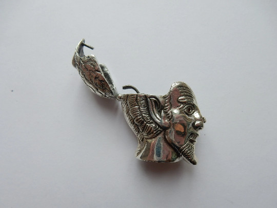 Sterling Silver Garnet Devil Satan Vesta Match Safe