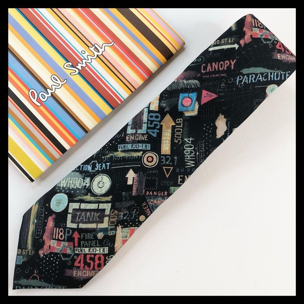 Paul Smith tie all over pattern multi color