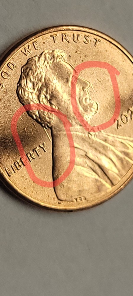 2021 LINCOLN PENNY ERROR (die clash obv)9A