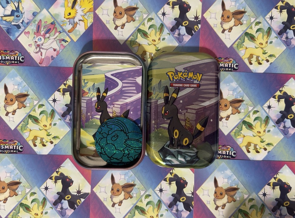 *PICK YOUR TIN* Prismatic Evolutions Mini Tins EMPTY (Includes Coin and Art)