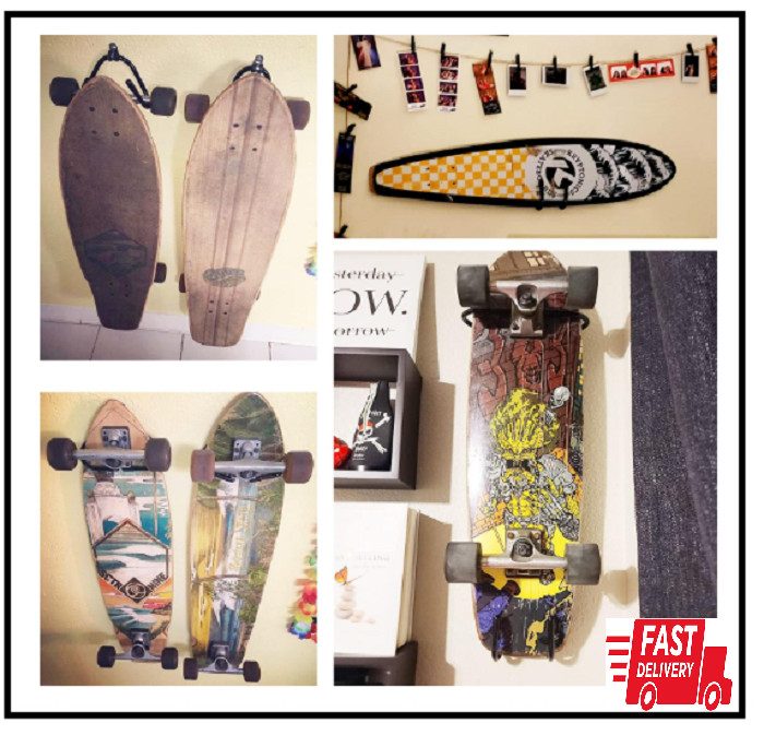 Skateboard Wall Rack Storage, Holds 4 Boards, Longboard Wall Display Tool