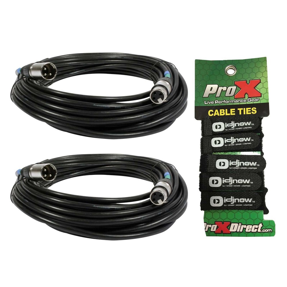 Universal 25FT 3-Pin DMX Lighting Cable (2 pack)