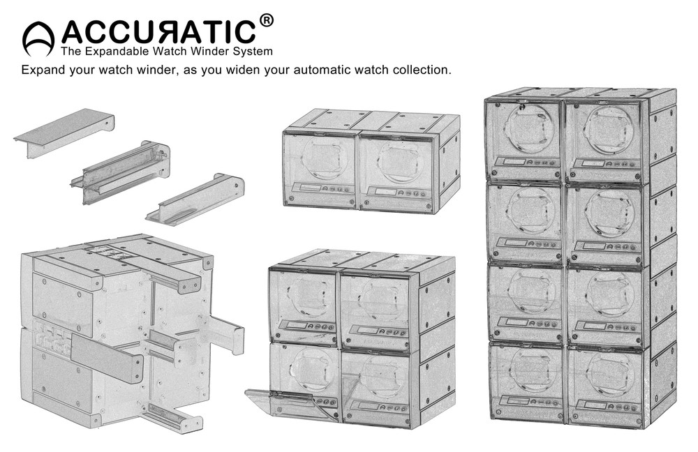 Expandable Automatic Watch Winder w/Digital LCD Display.