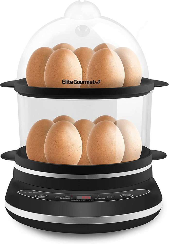 Elite Gourmet  Easy Egg Cooker Programmable Presets and Delay Timer, BPA Free