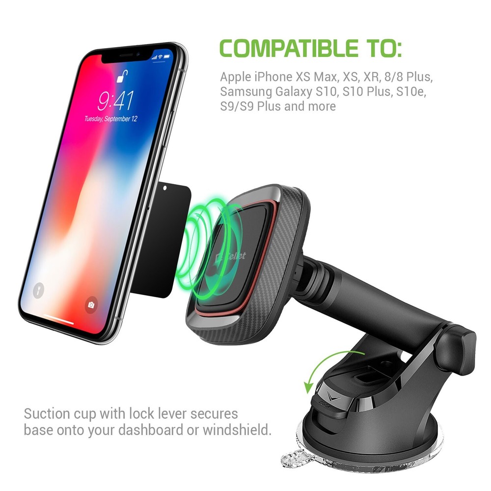 Cellet Magnetic Car Dashboard & Windshield Phone Mount with Telescoping Arm