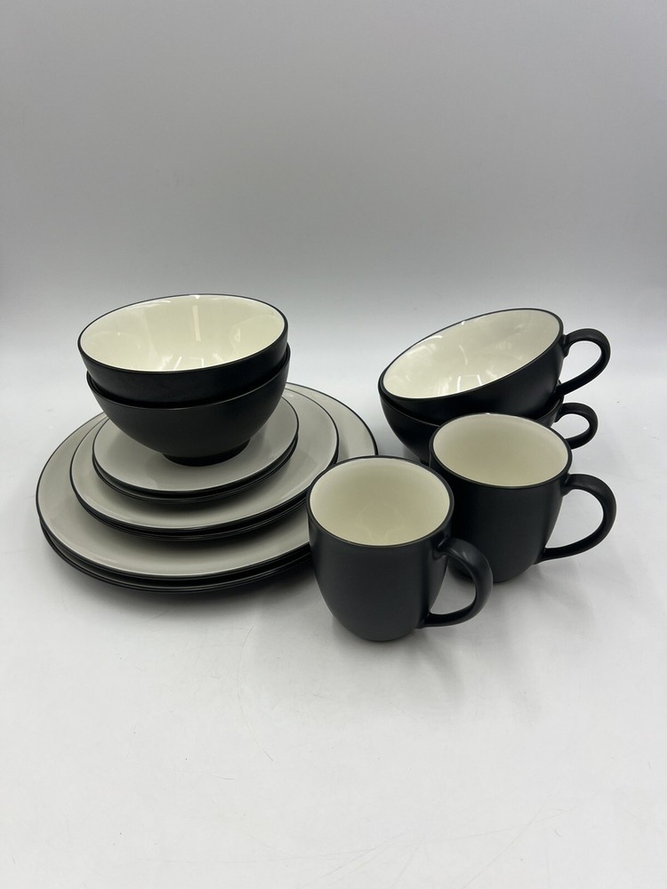 Noritake Stoneware Colorwave Graphite (8034 pattern) 12 Piece Place Setting