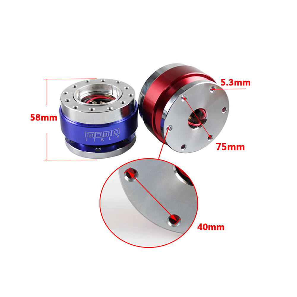 MOMO RED Steering Wheel Quick Release Hub Adapter Snap Off Boss Kit Universal