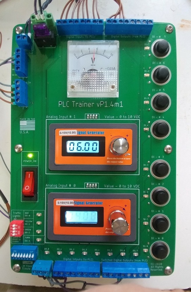 PLC Trainer Interface - Digital Inputs, Digital Outputs, Analog Inputs and PWM