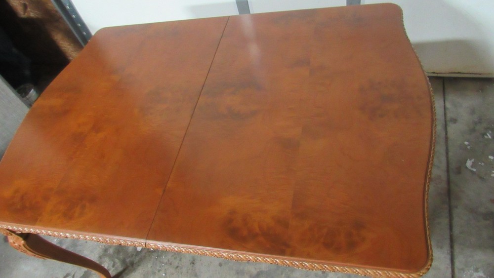 French Antique Dining Room Kitchen Table Carved