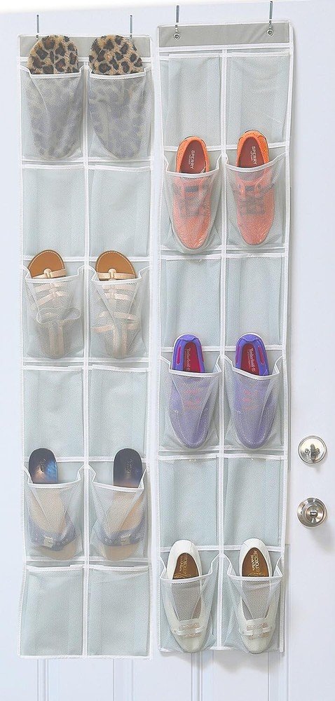 2PK Over Door Hanging Shoe Organizer - 12 Spacious Pocket Solution