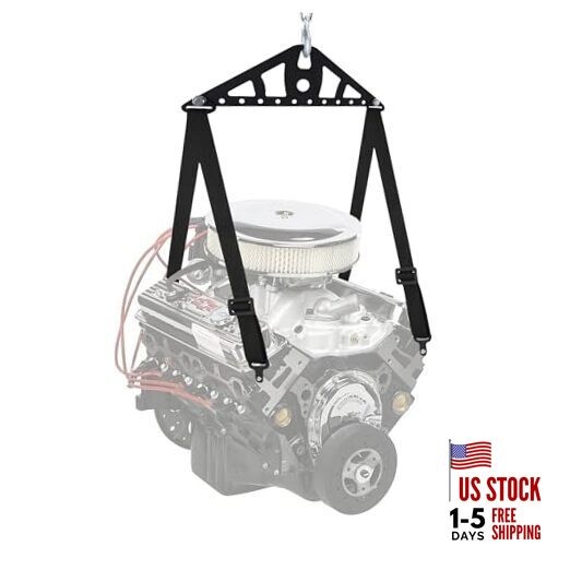Universal 2/4-Point Engine Lift Sling Kit - 1200lb Capacity, Adjustable Nylon
