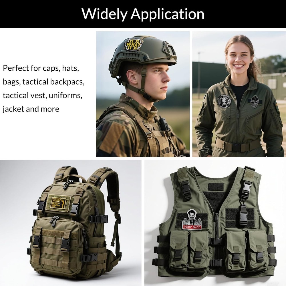20 Pieces Random Tactical Morale Patch Bundle, Full Embroidery Loop and Hook ...