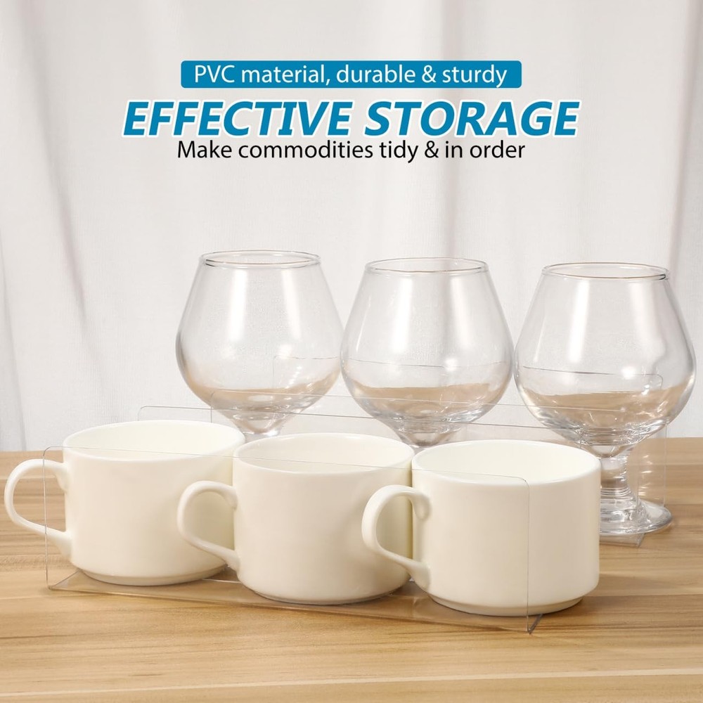 Shelf Divider Organizer 20pcs Shelf Dividers Clear Plastic Commodity Separato...