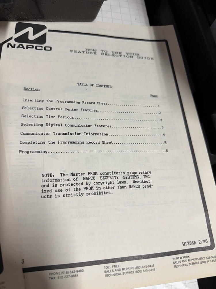 NAPCO PRO-410 PROGRAMMER PROGRAM TESTER VINTAGE PRO-410M
