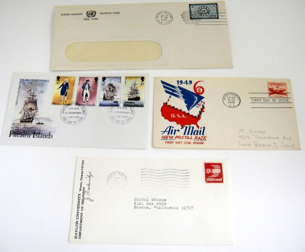 First Day Cover Issue Cachets Stamps Space UN Bi-Centennial Electronics Lot 22