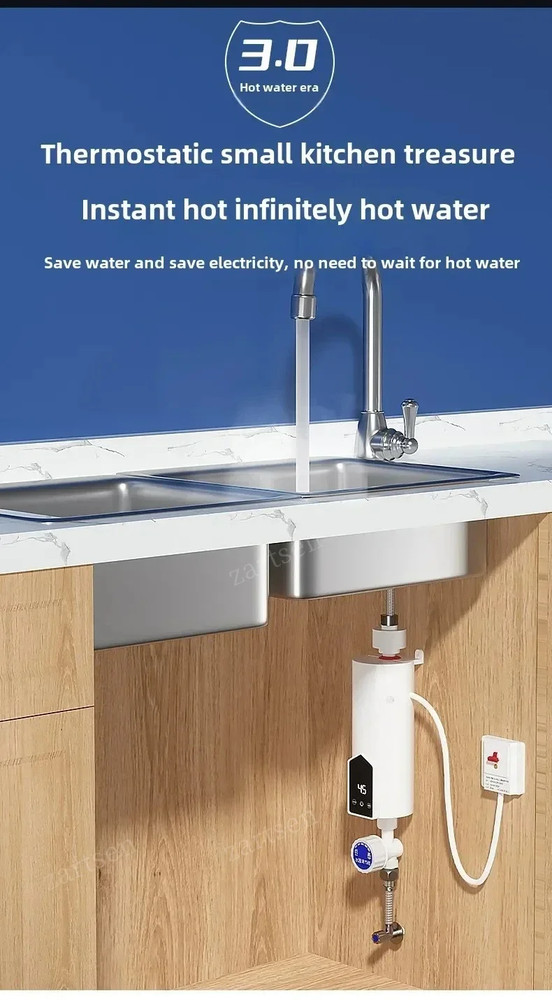 Instant Electric Water Heater 5500W Quick Water Heater Shower Kitchen 220V