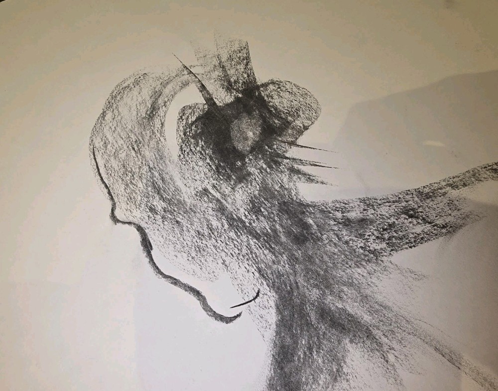 DONZ HILLAN ORIGINAL CHARCOAL A2 Drawing