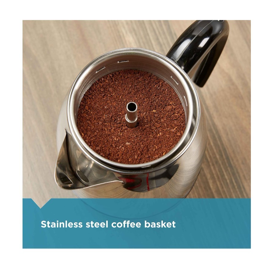 NEW - 4 Cup Electric Coffee Percolator, Automatic Keep Warm, No-Drip Spout