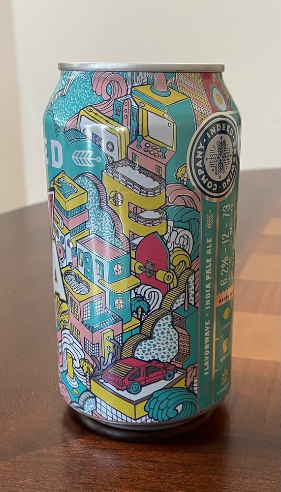 Indeed Brewing Flavorwave IPA Minneapolis MN Empty Beer Can Bottom Opened 
