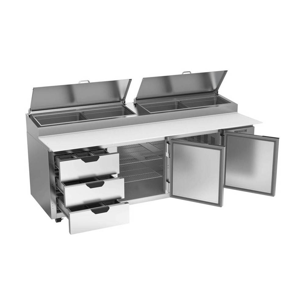 Beverage Air DPD93HC-3 93" Refrigerated Pizza Prep Table