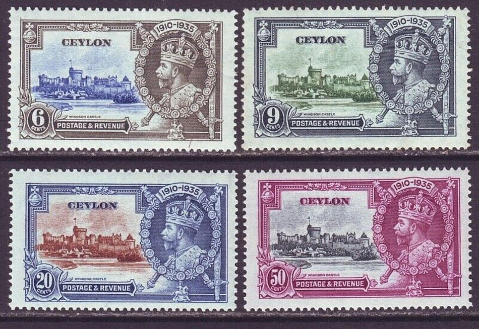 Ceylon 1935 SC 260-263 MH Set Silver Jubilee