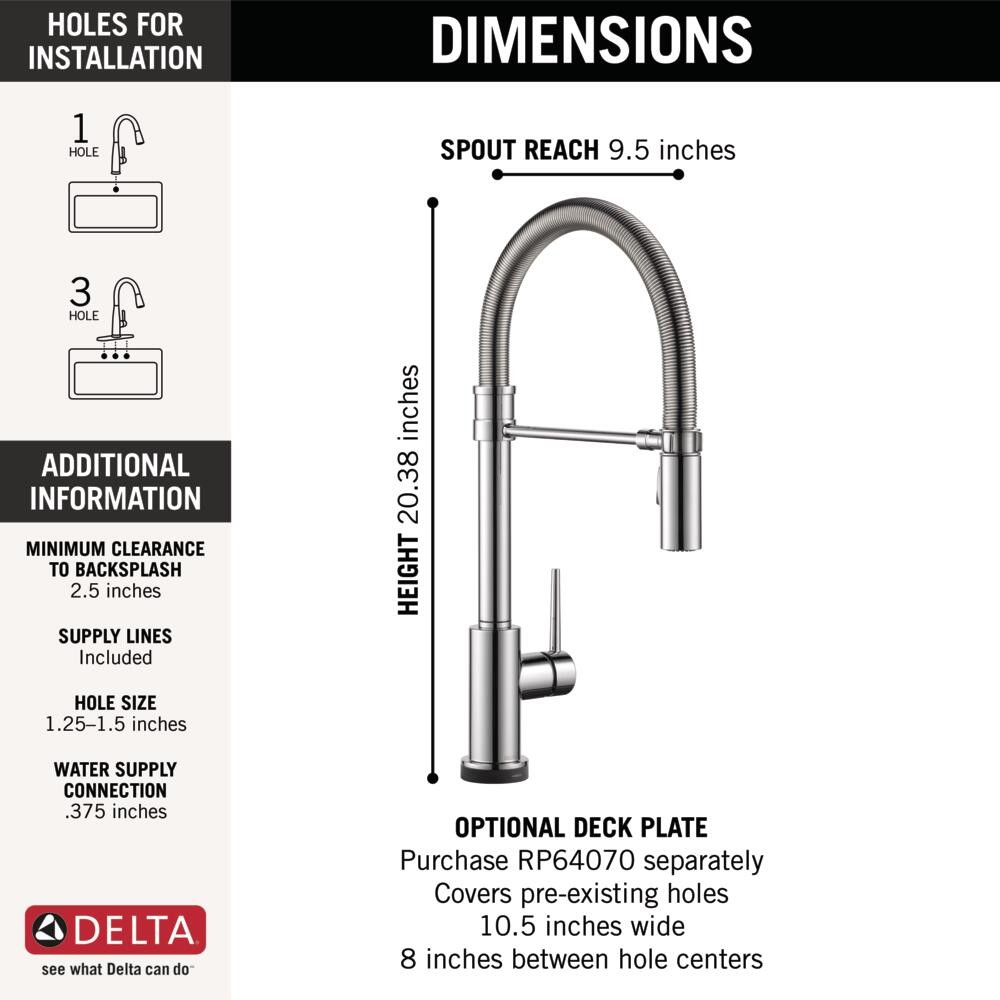 Delta Trinsic Pull-Down Kitchen Faucet Touch2O Chrome-Certified Refurbished