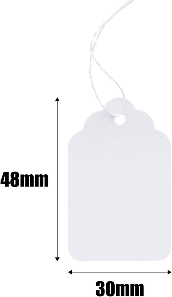 200Pcs White Lace Price Tags - Writable Display Tags with Hanging String, Ideal