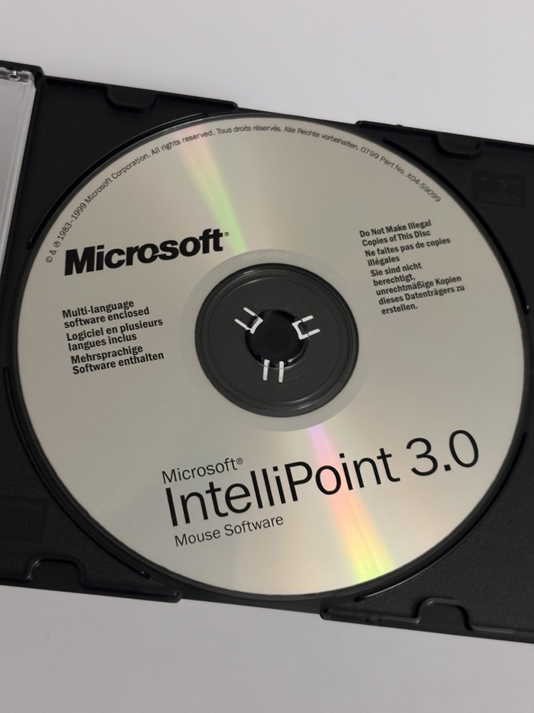 Microsoft IntelliPoint 3.0 Mouse Software CD-ROM 1983-1999 Disc