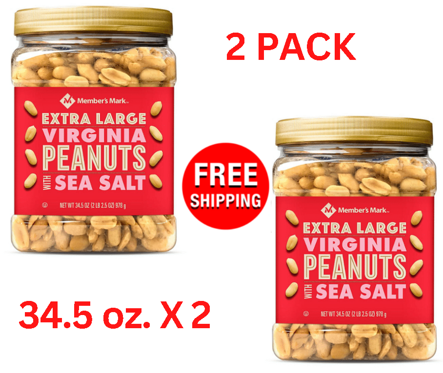 Member's Mark Extra Large Virginia Peanuts 34.5 oz. 2 PACK