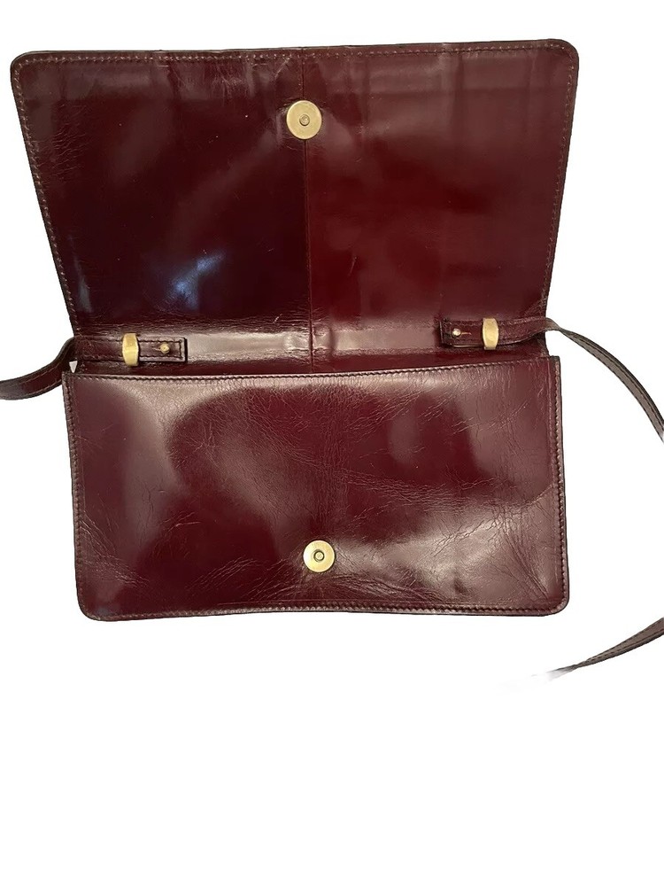 Vintage Rare Michael Rome Ruby Red High Gloss Eel Leather Crossbody 8x6x2