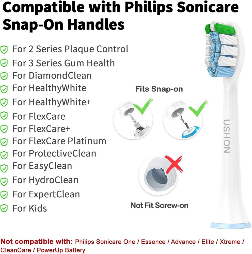 Replacement Toothbrush Heads for Philips Sonicare 10 Pack Sonic Replacement Head